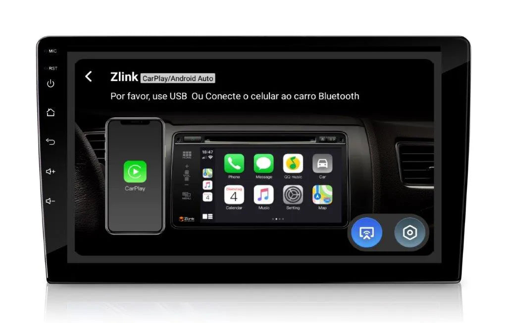 Central Multimidia OCTACORE PRO UNIVERSAL Tela QLED IPS NAVPRO Carplay + Android Auto sem fio