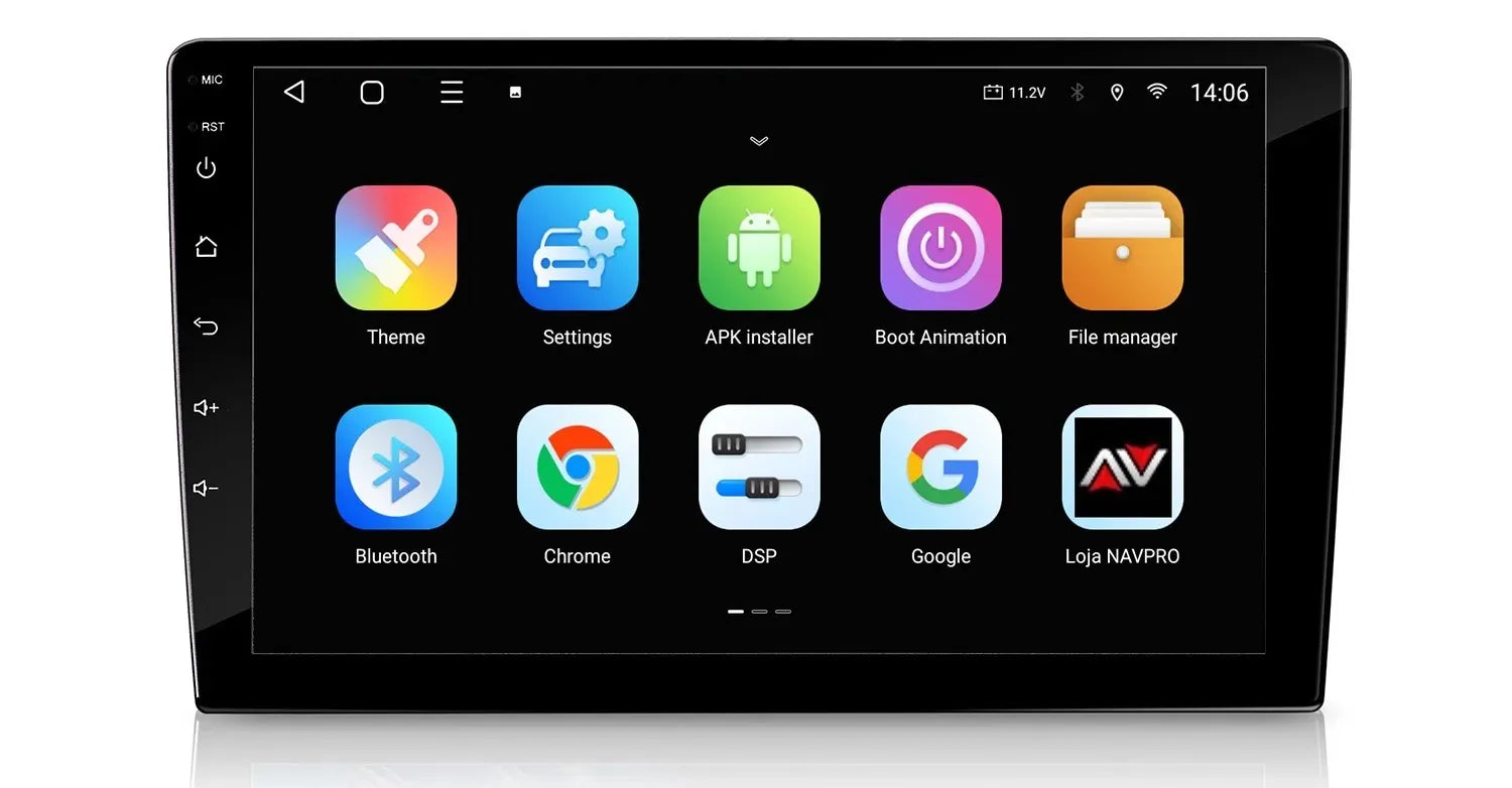 Central Multimidia OCTACORE PRO UNIVERSAL Tela QLED IPS NAVPRO Carplay + Android Auto sem fio