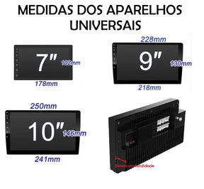Central Multimidia OCTACORE PRO UNIVERSAL Tela QLED IPS NAVPRO Carplay + Android Auto sem fio